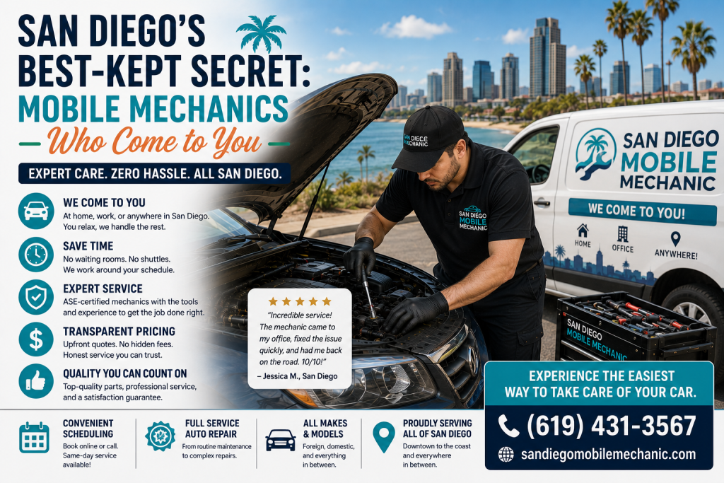 San Diego mobile mechanic services flyer